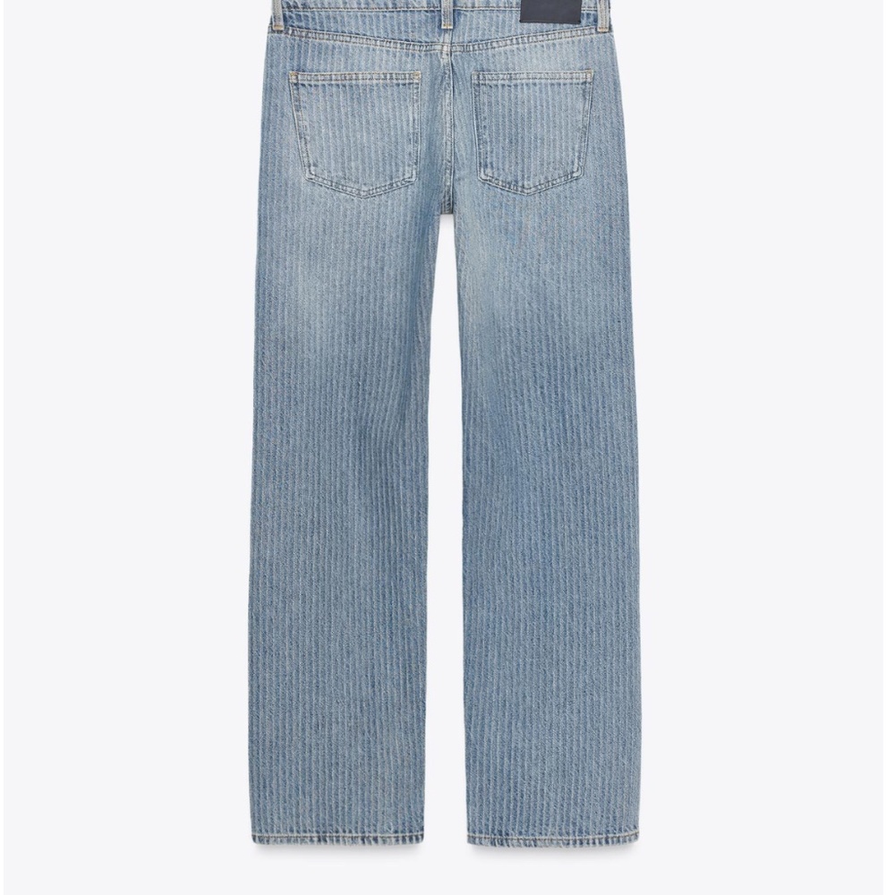 ZARA Collection Mid-Rise Straight Leg Stripe Jeans – Modern Classic - Picture 5 of 10